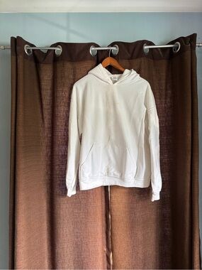 Men's Gildan Beater White Hooded Pullover Sweatshirt